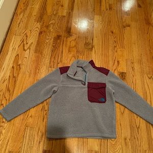 Grey North Face Fleece Sherpa Quarter Zip